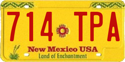 NM license plate 714TPA