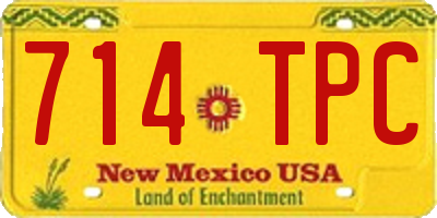 NM license plate 714TPC