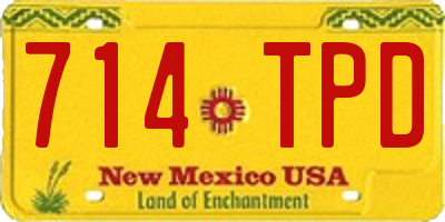 NM license plate 714TPD