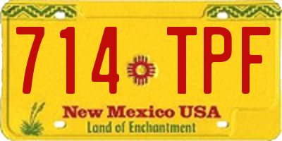 NM license plate 714TPF