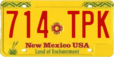 NM license plate 714TPK