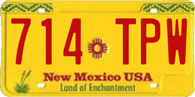 NM license plate 714TPW