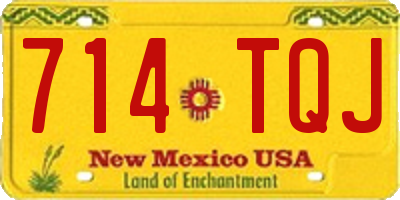 NM license plate 714TQJ