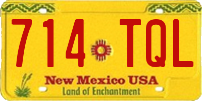 NM license plate 714TQL