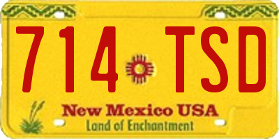 NM license plate 714TSD