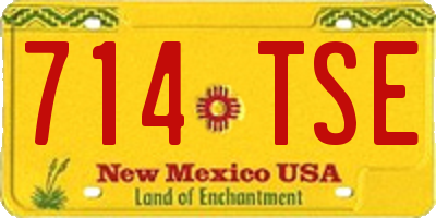 NM license plate 714TSE