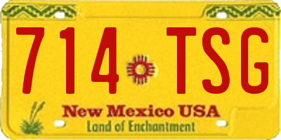 NM license plate 714TSG