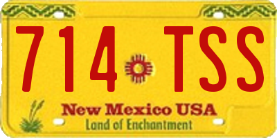 NM license plate 714TSS