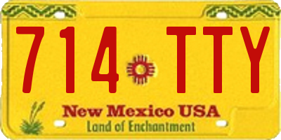 NM license plate 714TTY