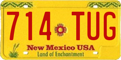 NM license plate 714TUG