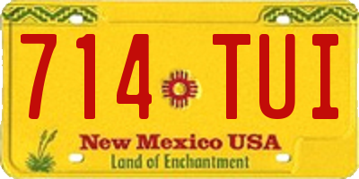 NM license plate 714TUI