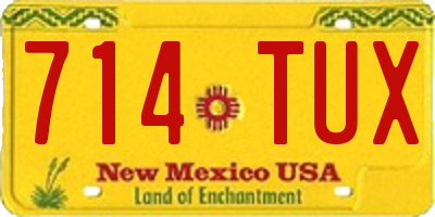 NM license plate 714TUX