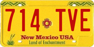 NM license plate 714TVE