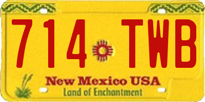NM license plate 714TWB