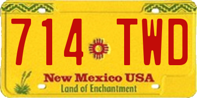 NM license plate 714TWD