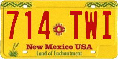 NM license plate 714TWI