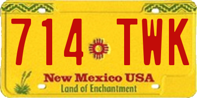 NM license plate 714TWK
