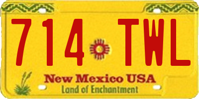 NM license plate 714TWL