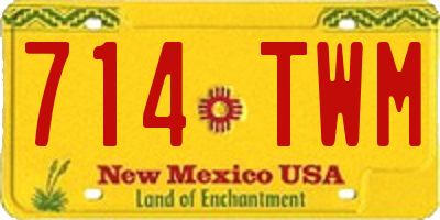 NM license plate 714TWM
