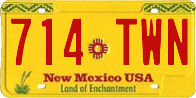 NM license plate 714TWN