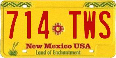 NM license plate 714TWS