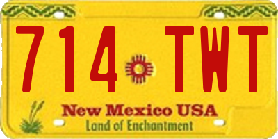 NM license plate 714TWT