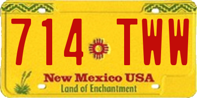 NM license plate 714TWW