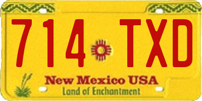 NM license plate 714TXD