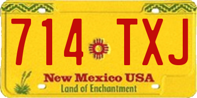 NM license plate 714TXJ