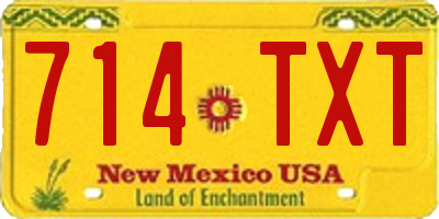 NM license plate 714TXT