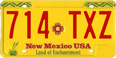 NM license plate 714TXZ