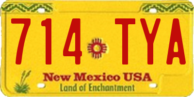 NM license plate 714TYA