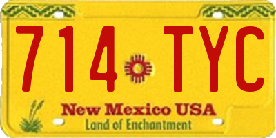 NM license plate 714TYC