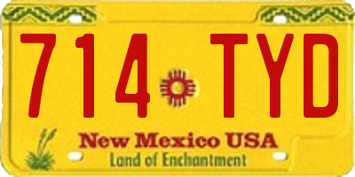 NM license plate 714TYD