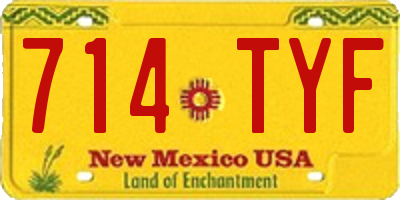 NM license plate 714TYF