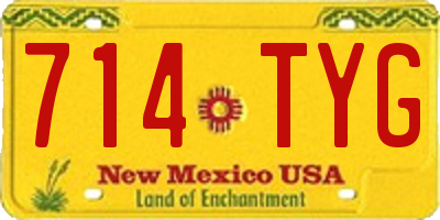 NM license plate 714TYG