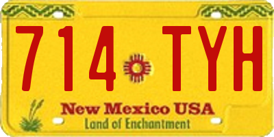 NM license plate 714TYH