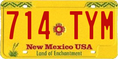 NM license plate 714TYM