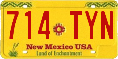 NM license plate 714TYN