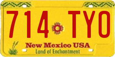 NM license plate 714TYO