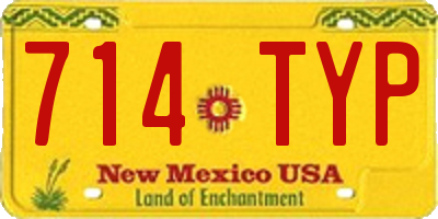 NM license plate 714TYP
