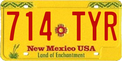 NM license plate 714TYR
