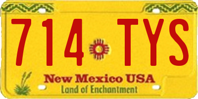 NM license plate 714TYS