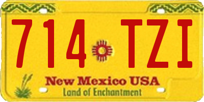 NM license plate 714TZI