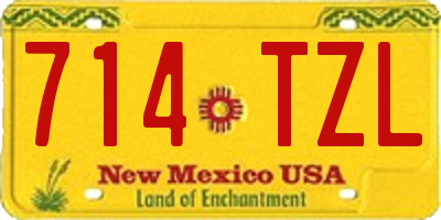 NM license plate 714TZL