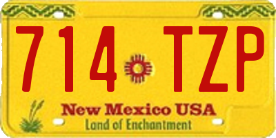 NM license plate 714TZP