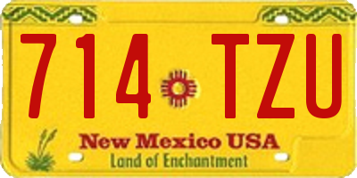 NM license plate 714TZU