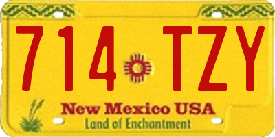 NM license plate 714TZY