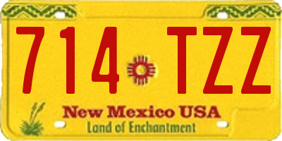 NM license plate 714TZZ