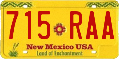 NM license plate 715RAA